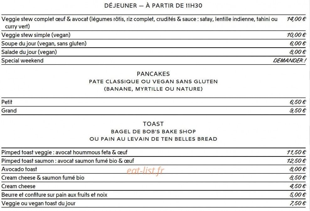 Kitchen — carte page 1