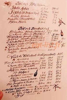 L'art brut bistrot — carte page 1