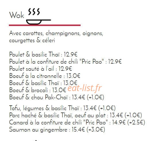 Le Chef Thaï — carte page 8