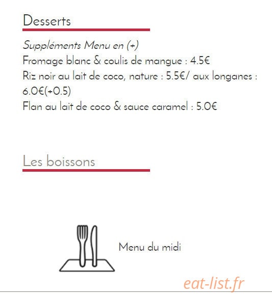 Le Chef Thaï — carte page 5