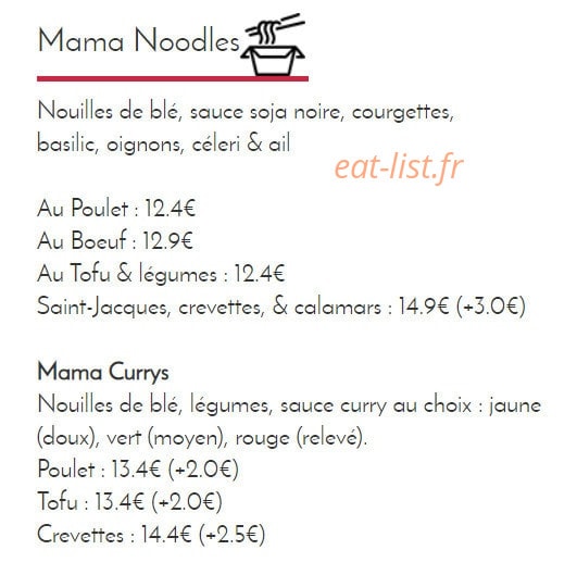 Le Chef Thaï — carte page 3