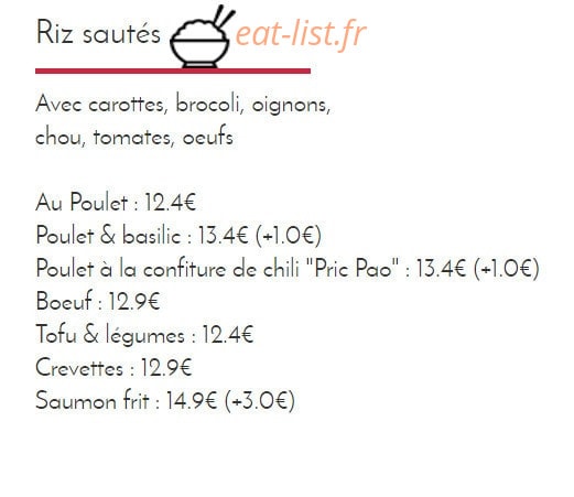 Le Chef Thaï — carte page 4