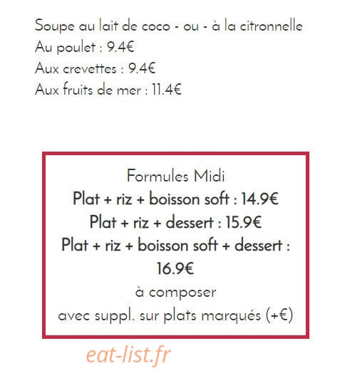 Le Chef Thaï — carte page 7