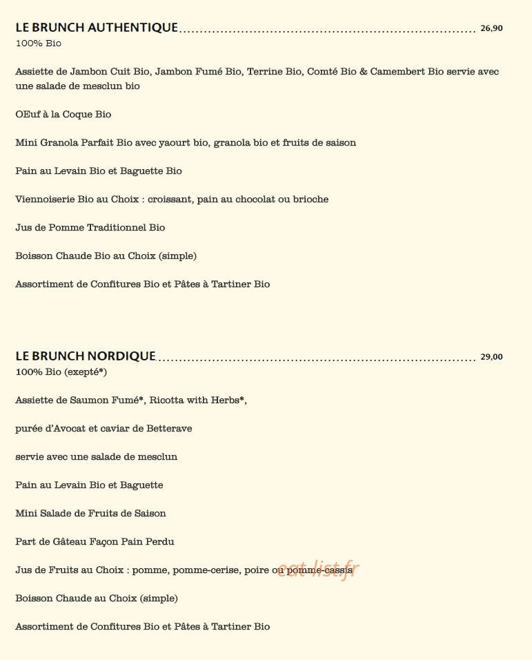 Le Pain Quotidien — carte page 2