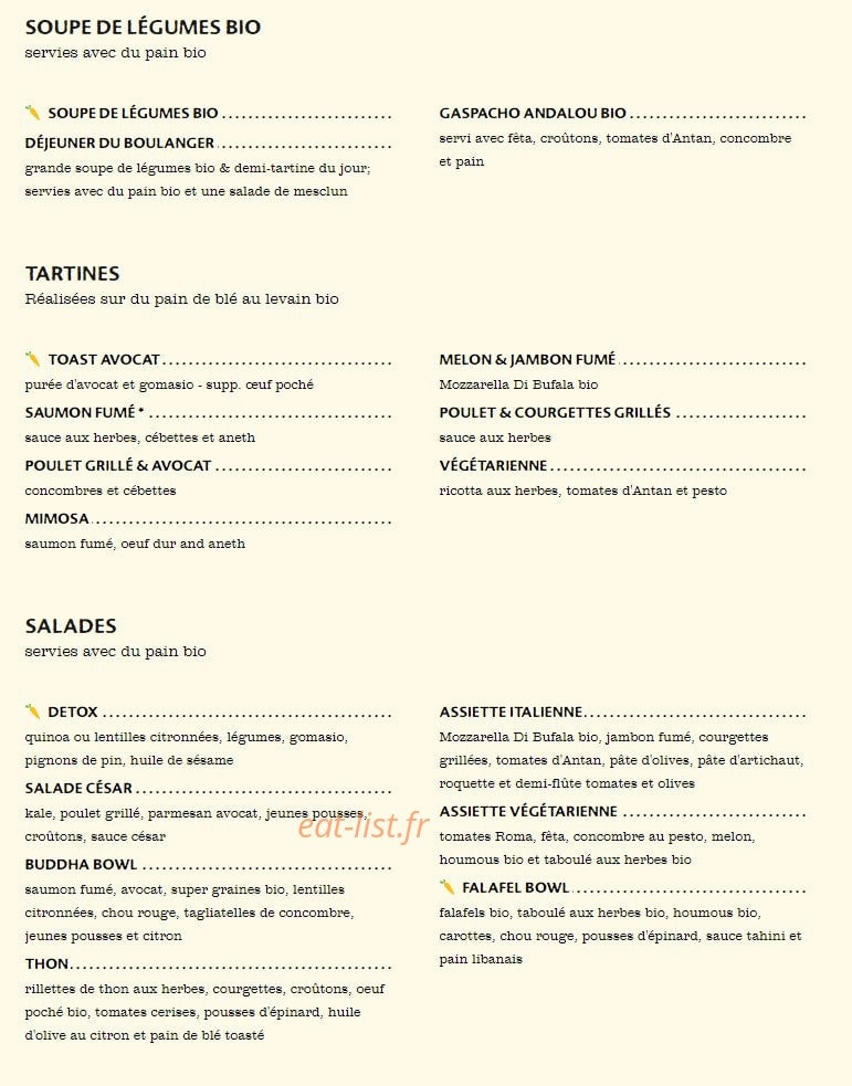 Le Pain Quotidien — carte page 5