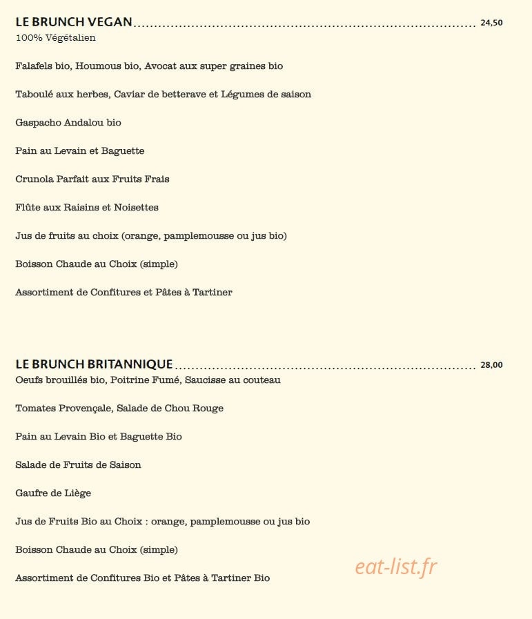 Le Pain Quotidien — carte page 3