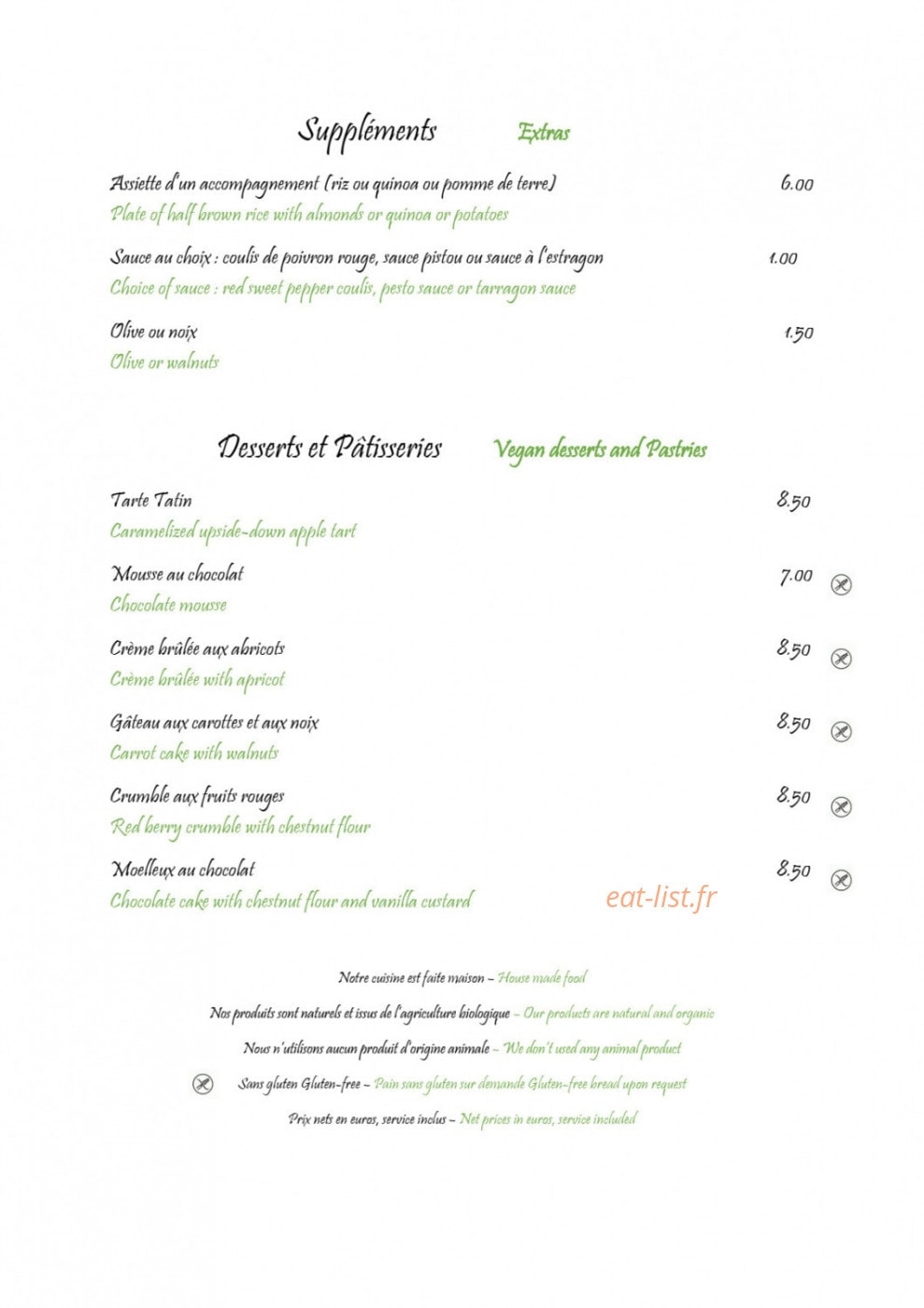 Le Potager du Marais — carte page 3