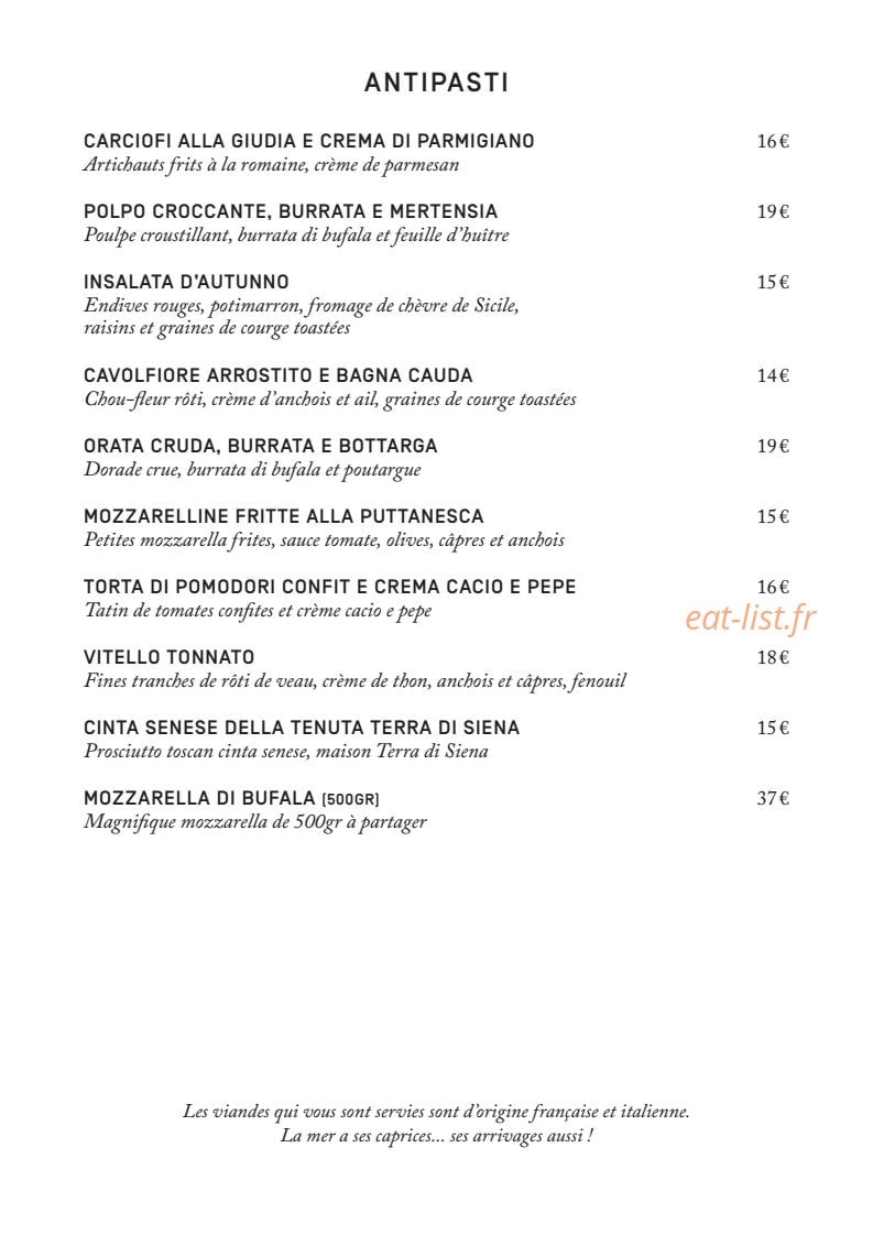 Le ristorante National — carte page 2