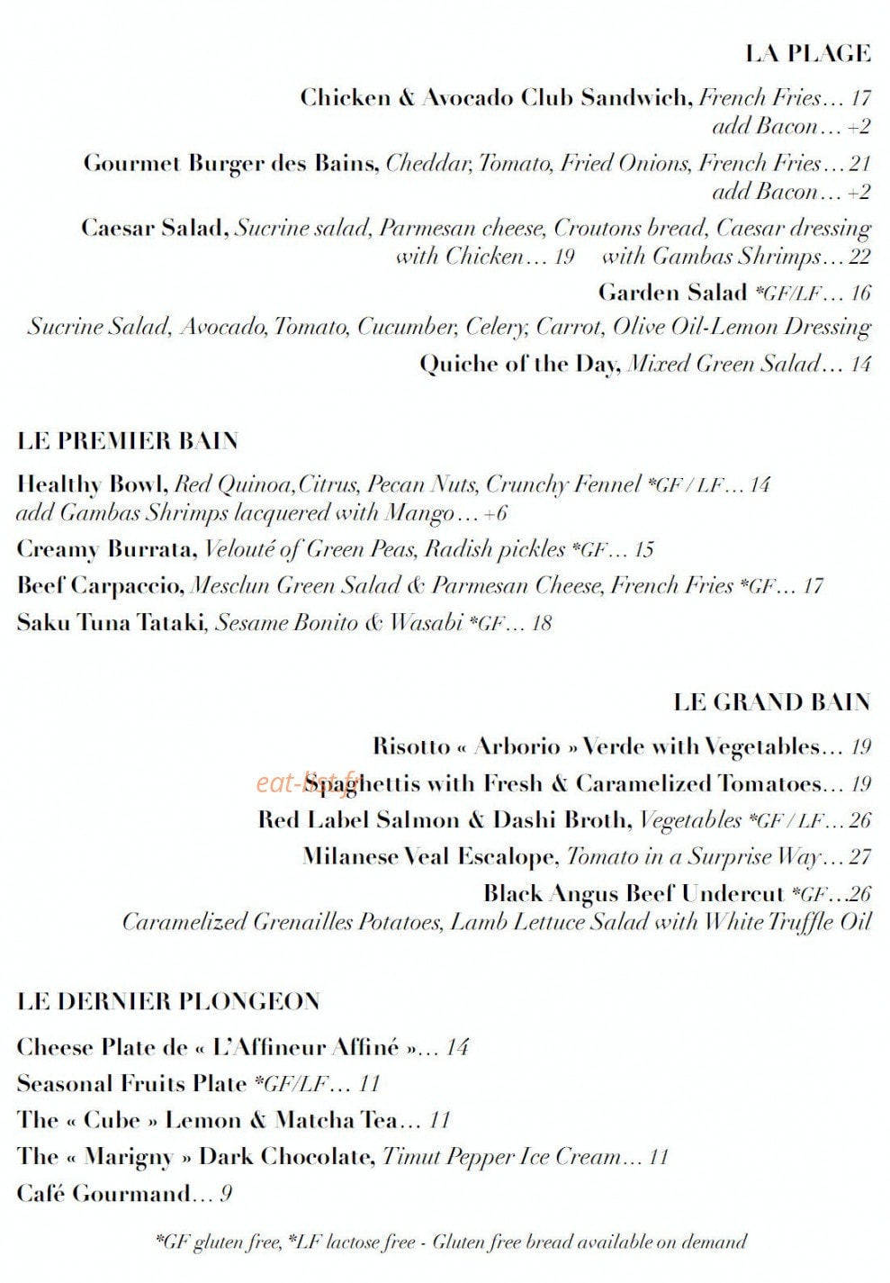 Les Bains — carte page 10