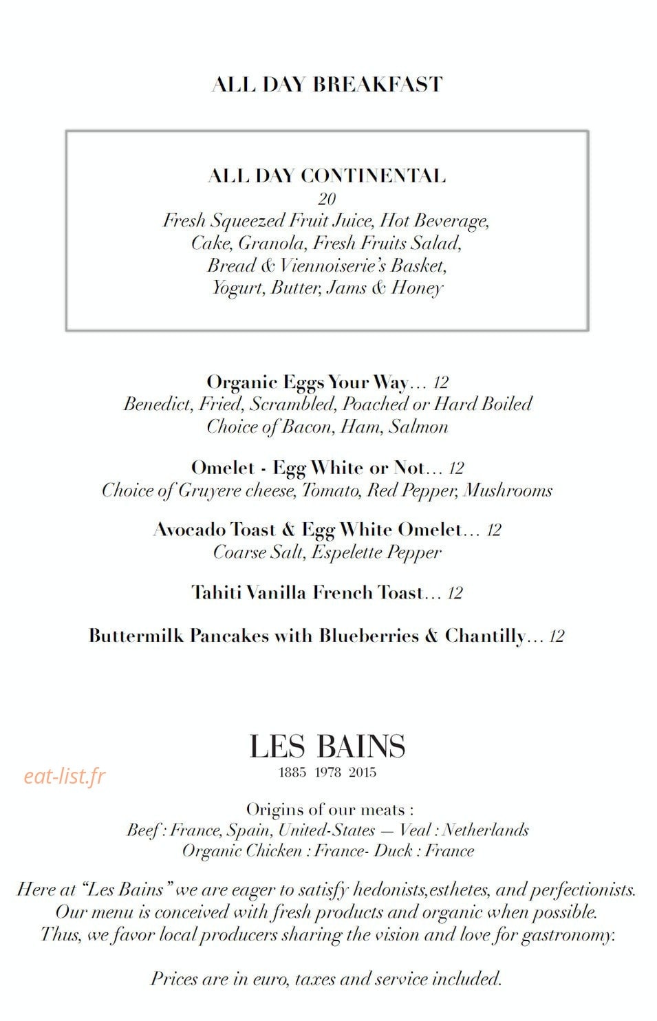 Les Bains — carte page 11