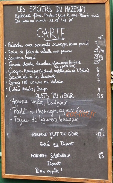 Les Epiciers — carte page 1