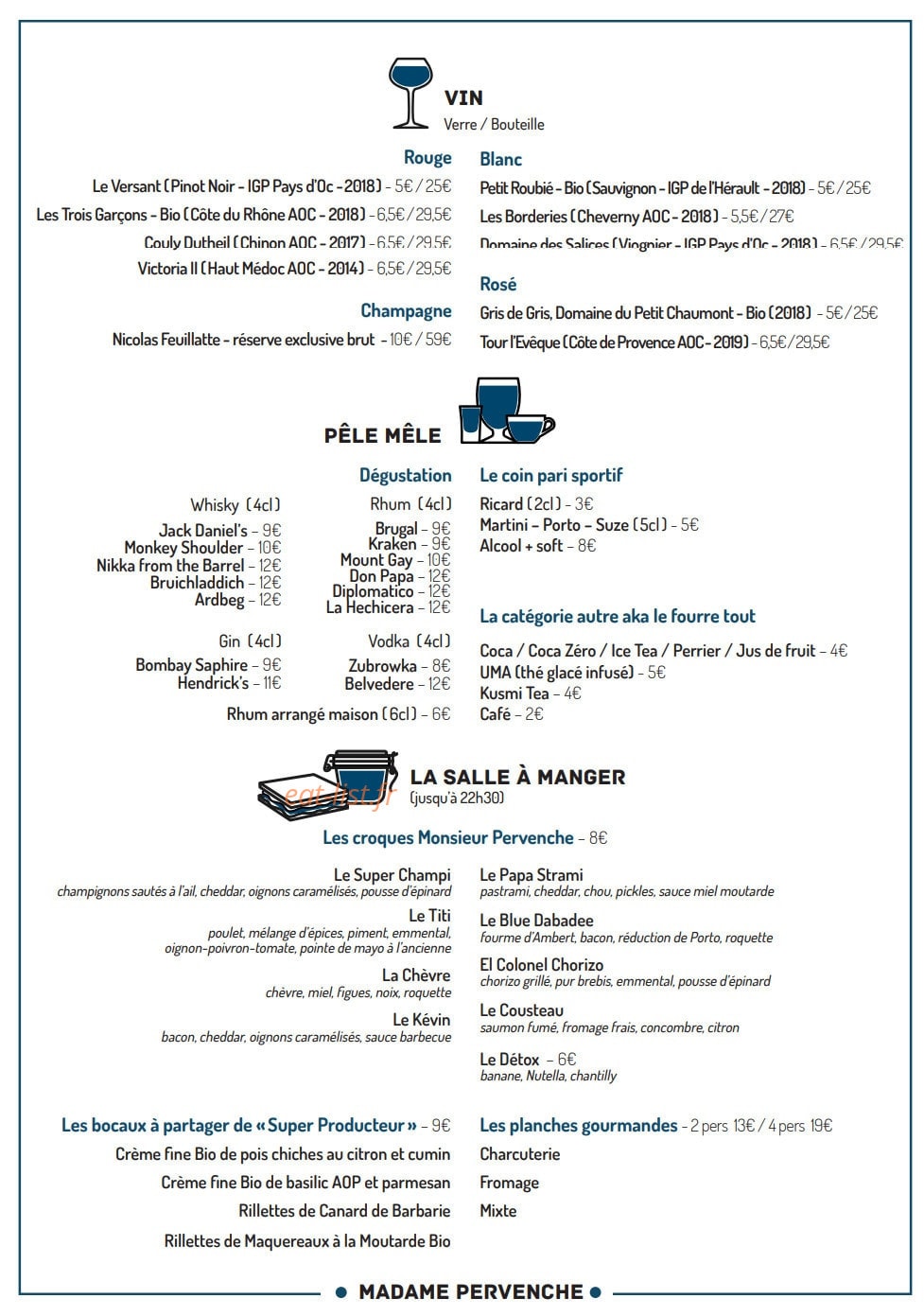 Madame Pervenche — carte page 2