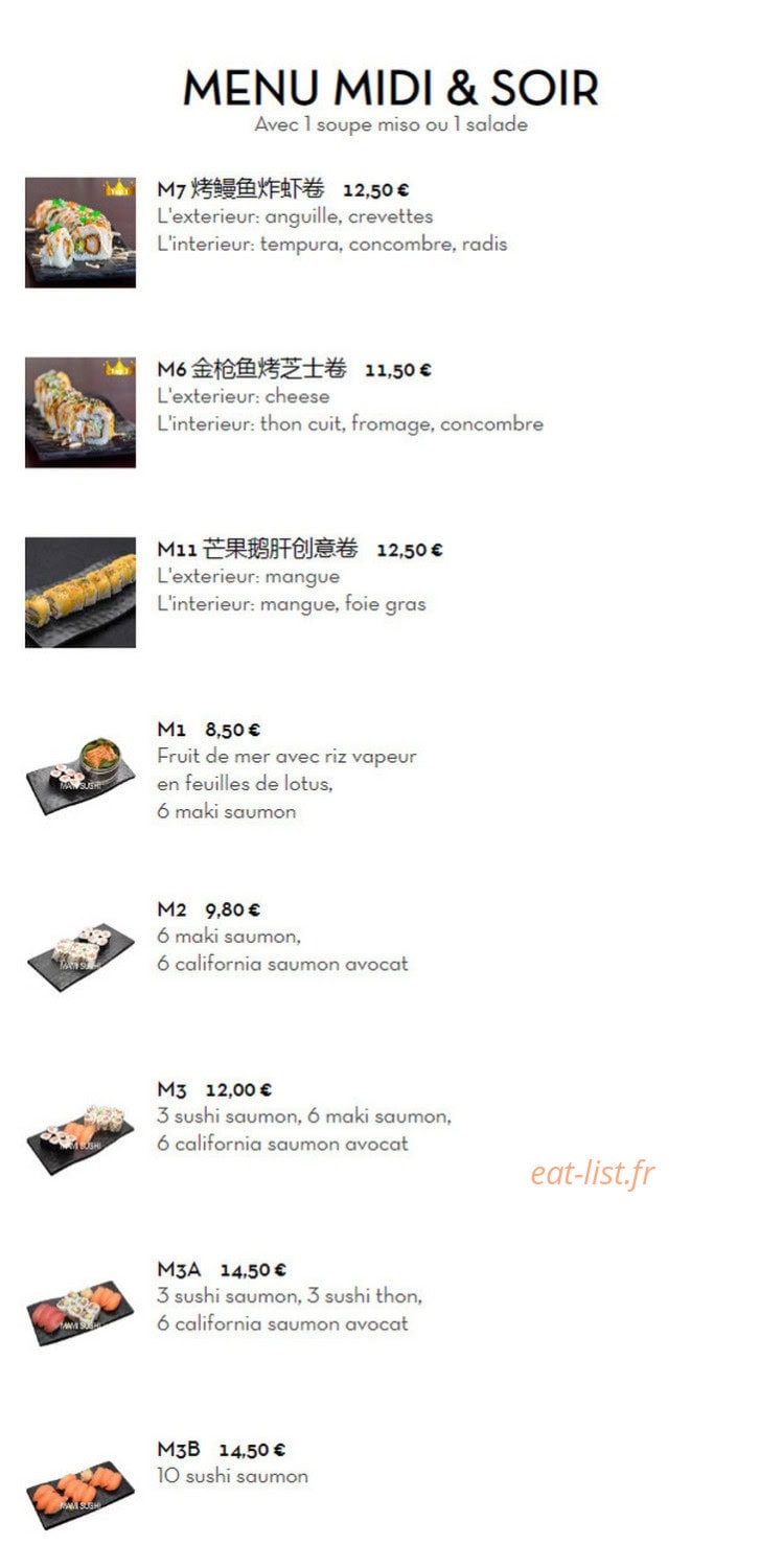 Mamie sushi — carte page 17