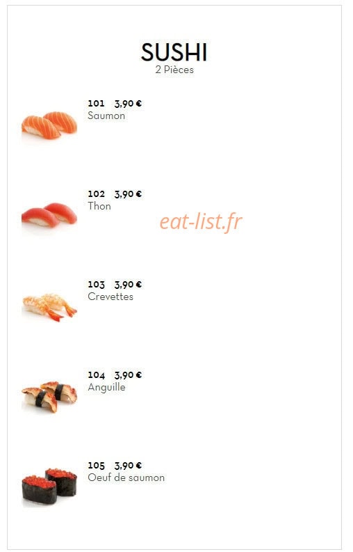 Mamie sushi — carte page 4