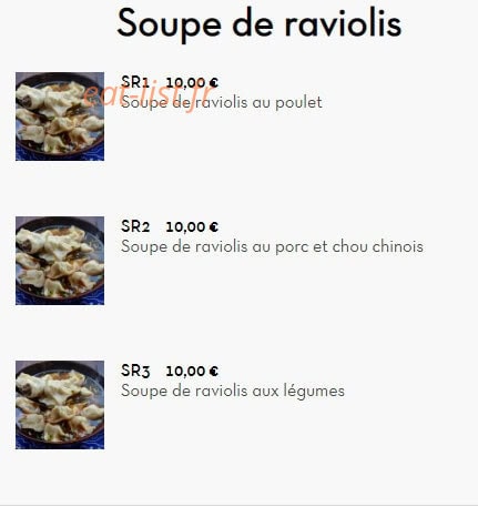 Mamie sushi — carte page 9