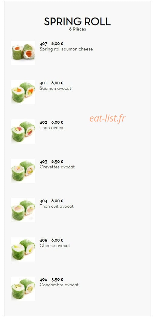 Mamie sushi — carte page 6