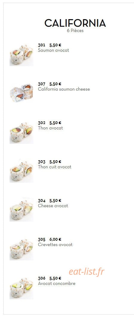 Mamie sushi — carte page 12