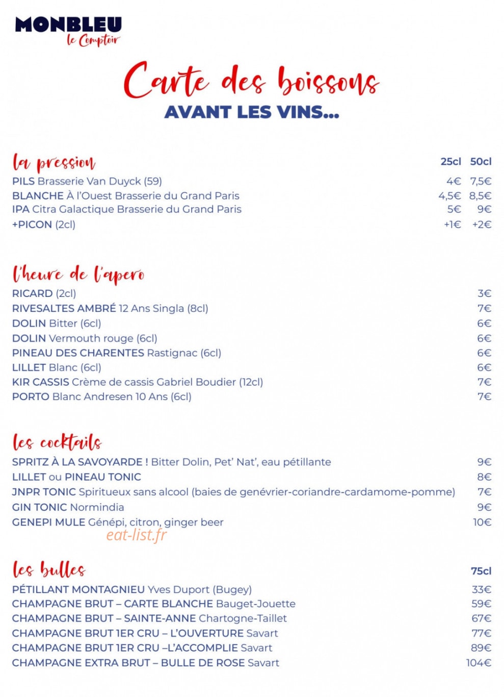 Monbleu Le Comptoir — carte page 4
