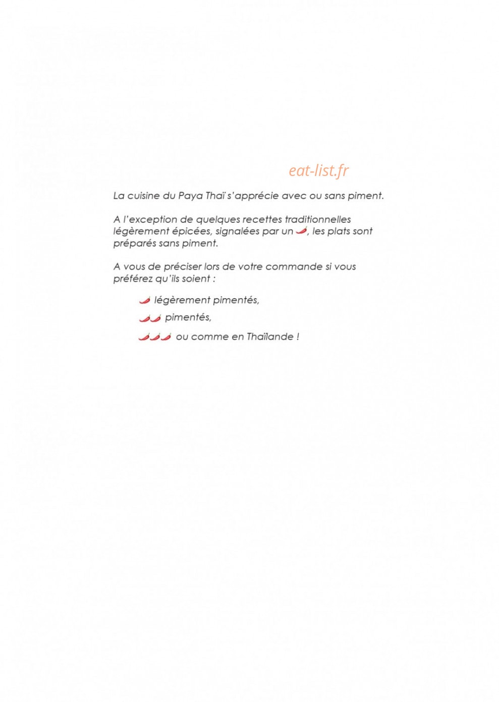 Paya Thaï — carte page 7
