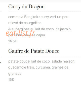 Riz Riz Restaurant — carte page 3