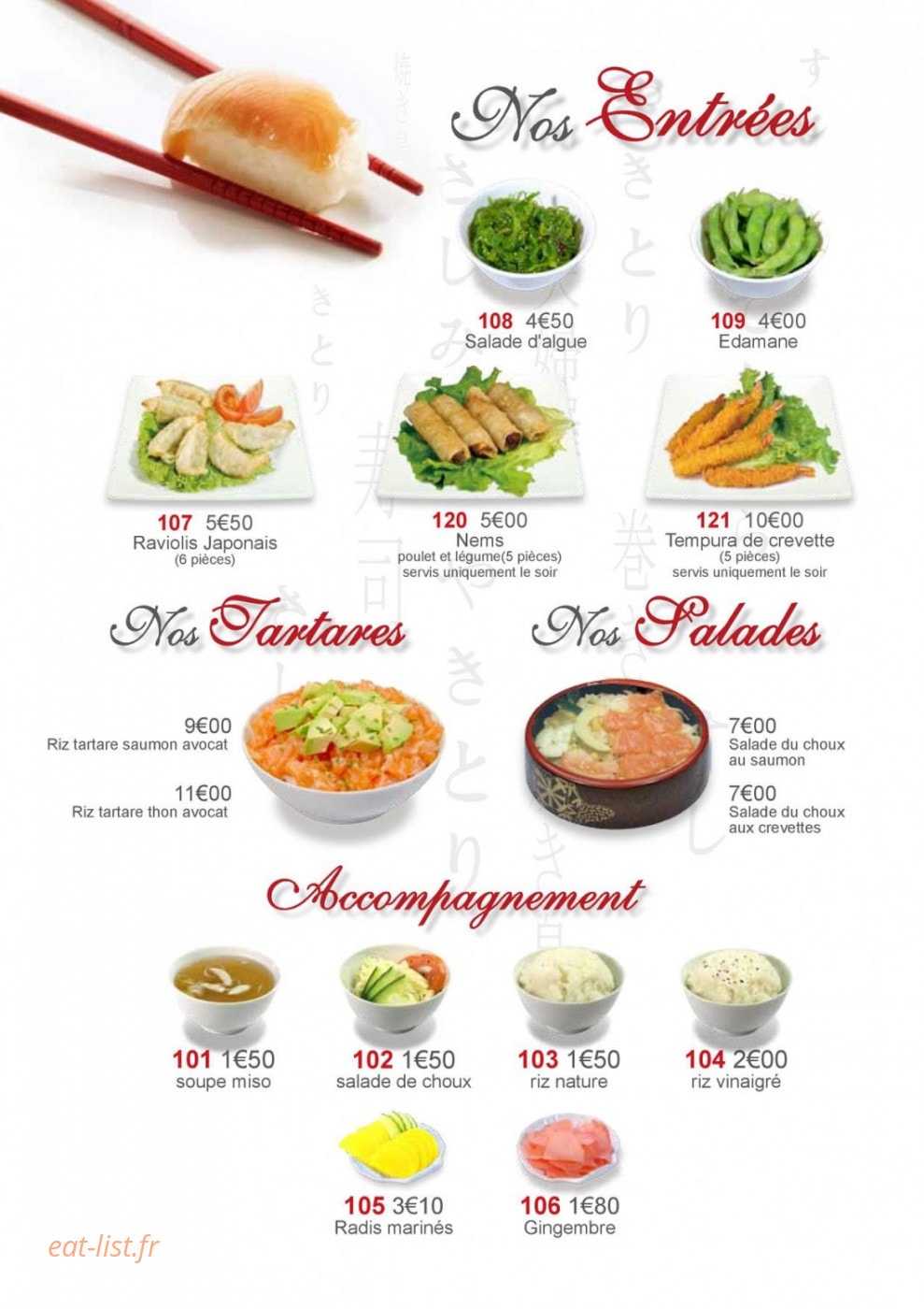 Sushi Yaki — carte page 2