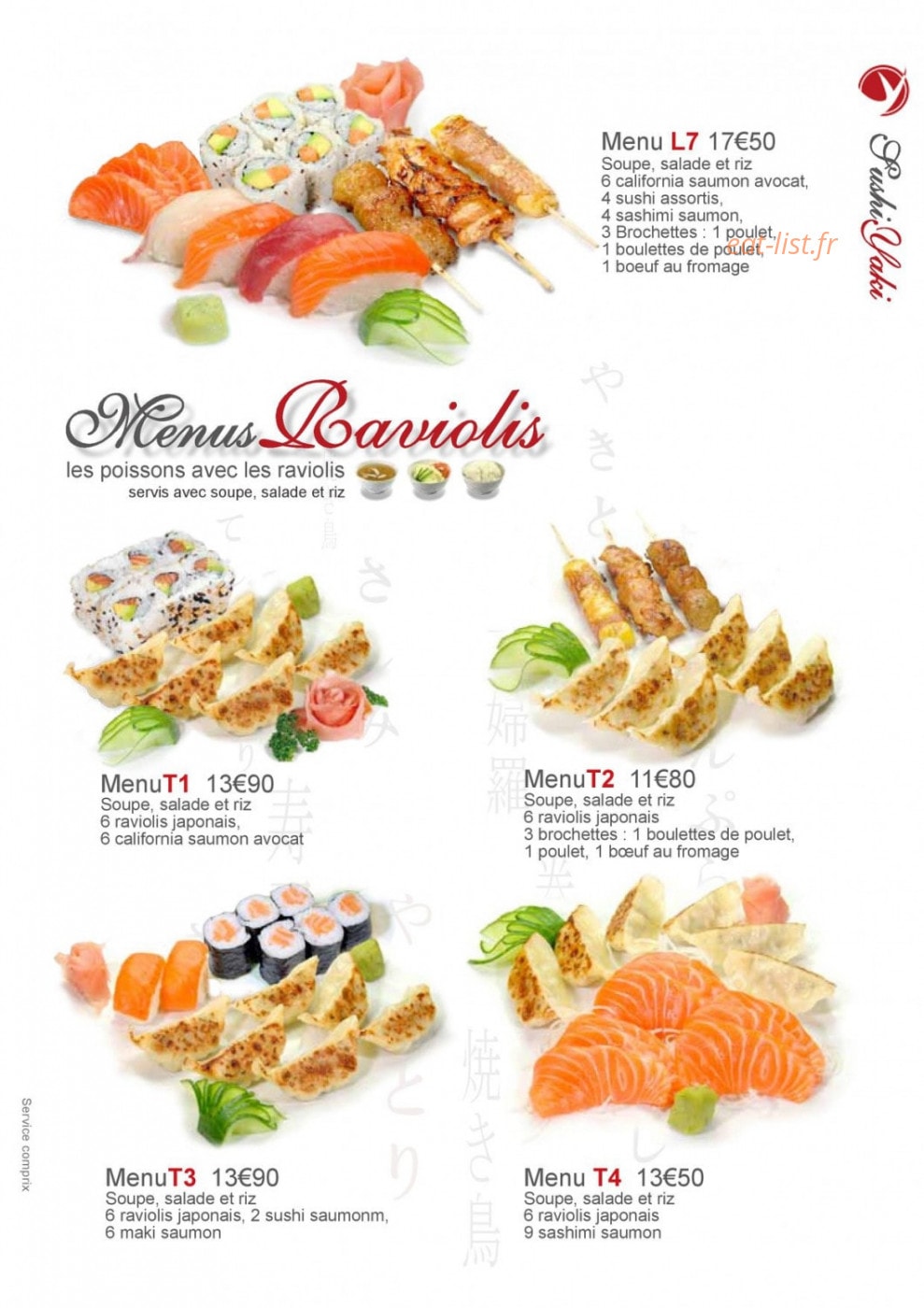 Sushi Yaki — carte page 9