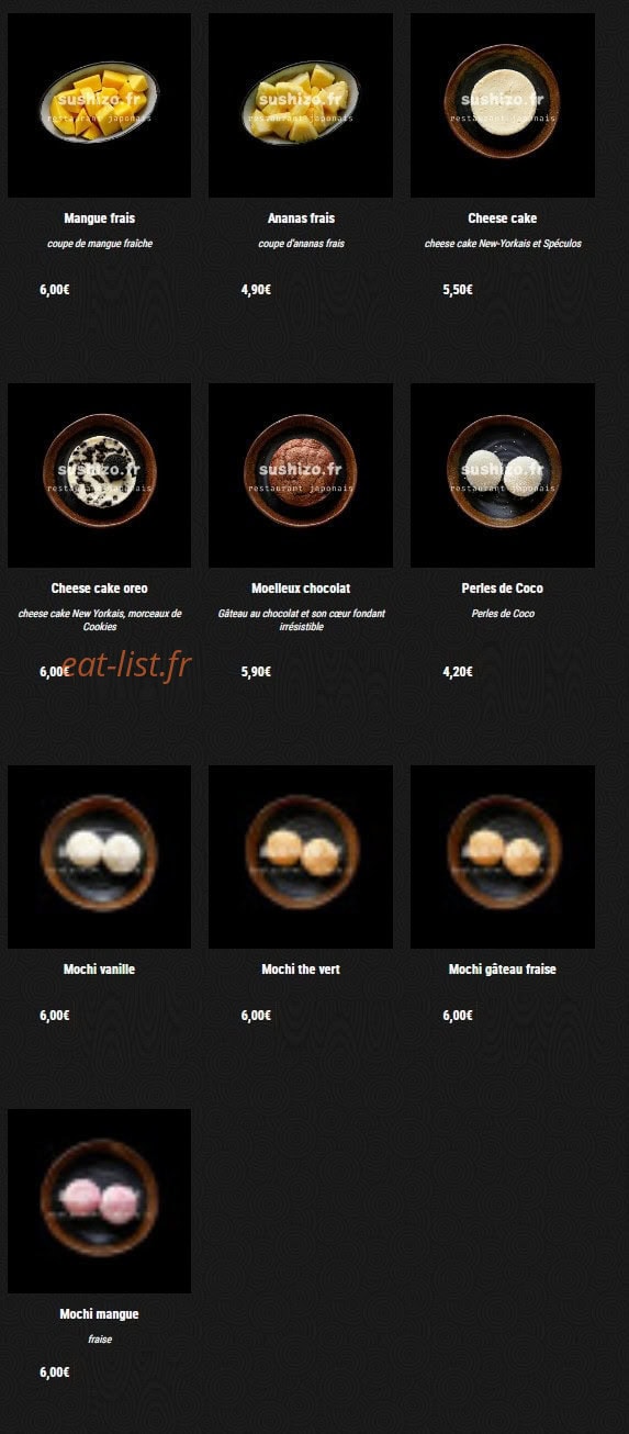 Sushi Zo — carte page 16