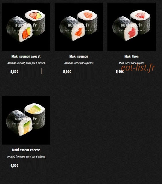 Sushi Zo — carte page 4