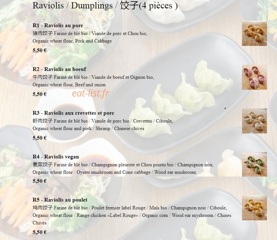 Sweet Raviolis — carte page 2