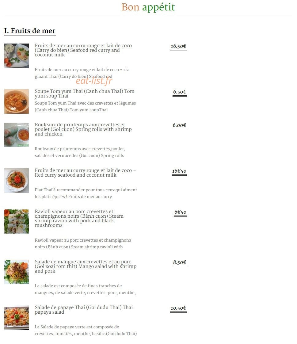 Thai nam — carte page 9