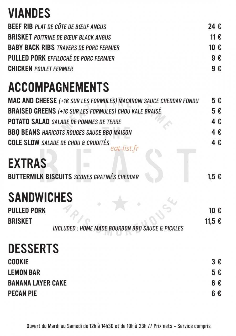 The Beast — carte page 2