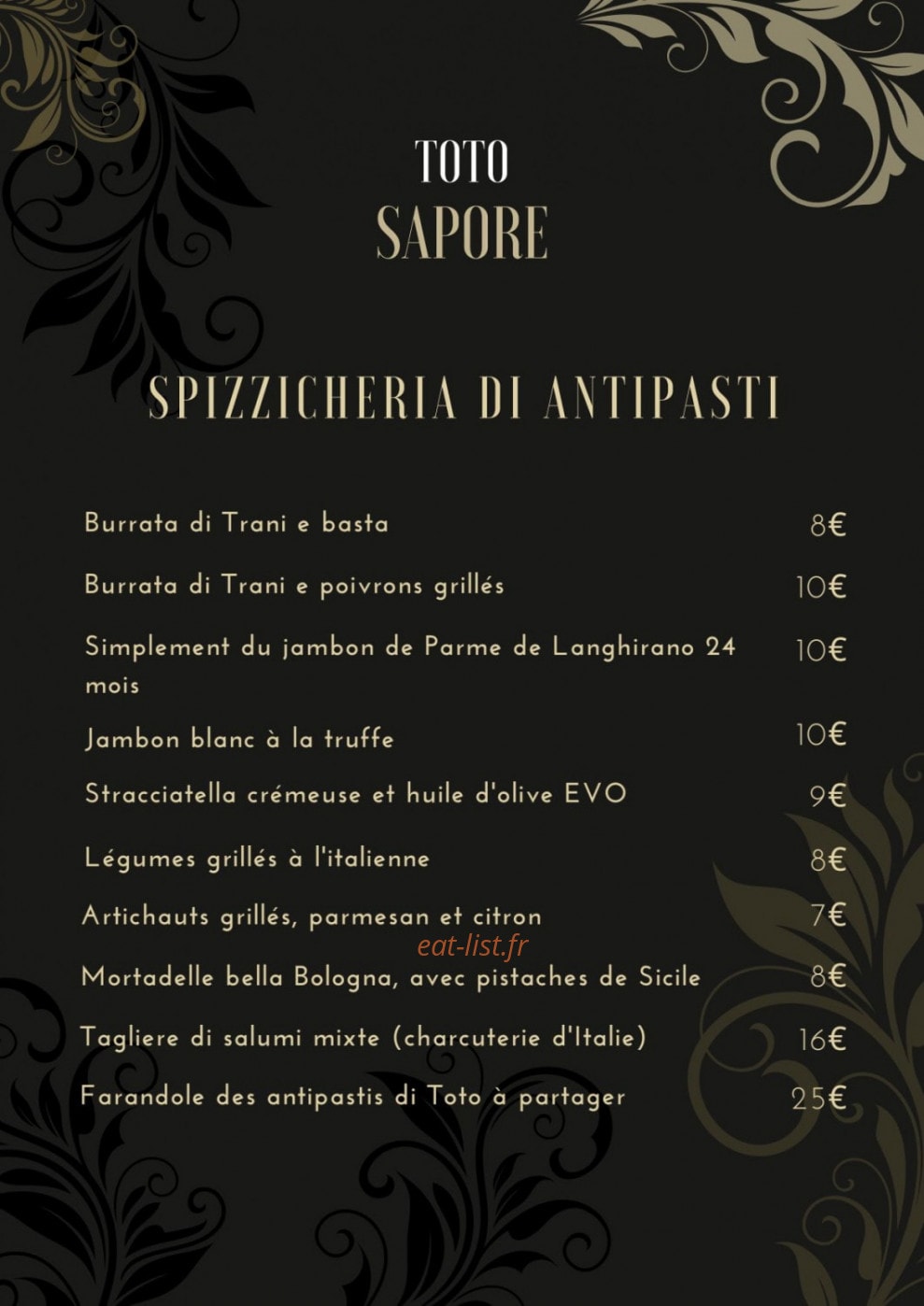 Toto Sapore — carte page 2