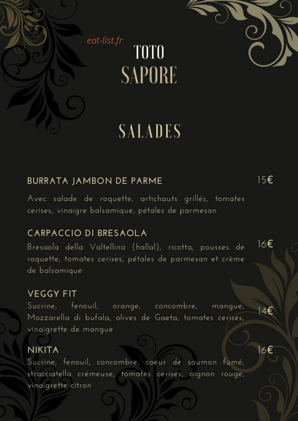 Toto Sapore — carte page 3