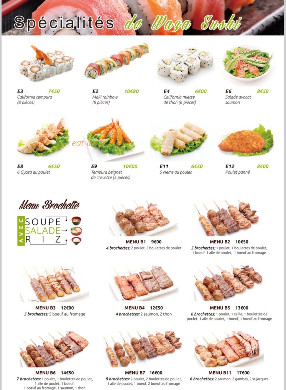 Waza Sushi — carte page 3