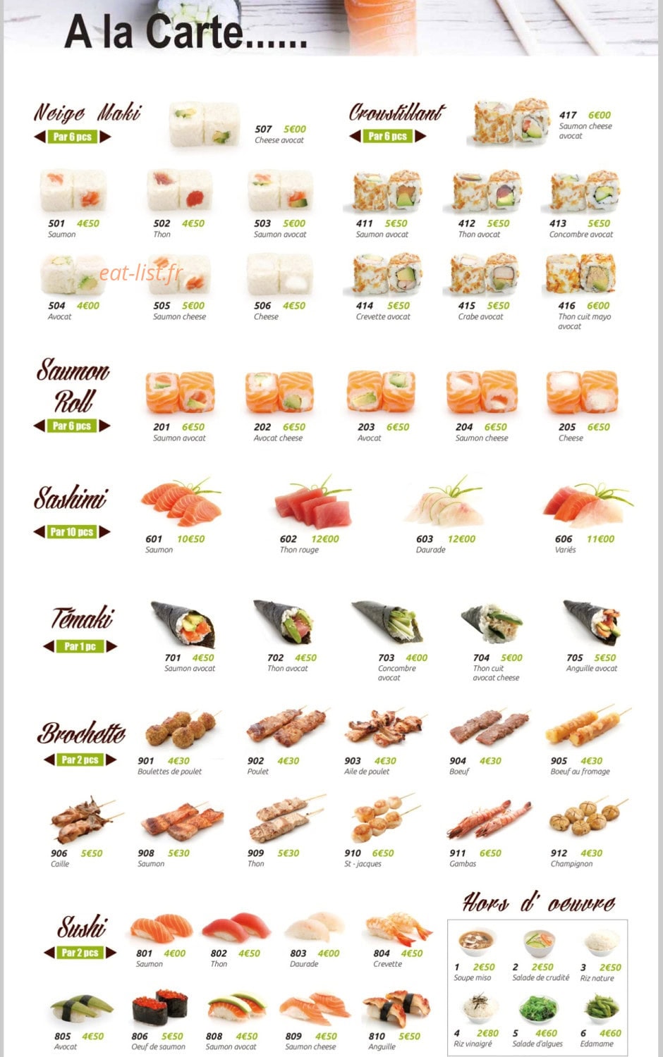 Waza Sushi — carte page 2
