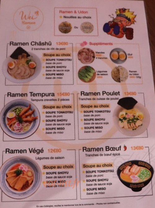 Wei ramen — carte page 2