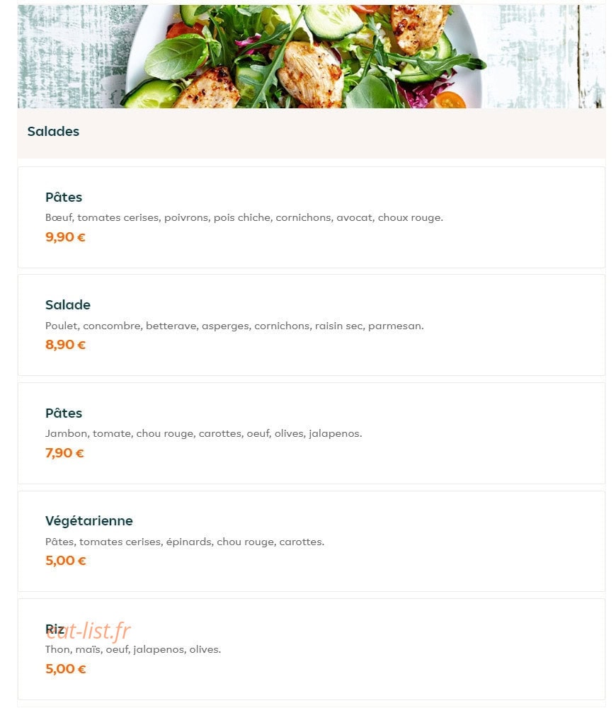 Yammy — carte page 2