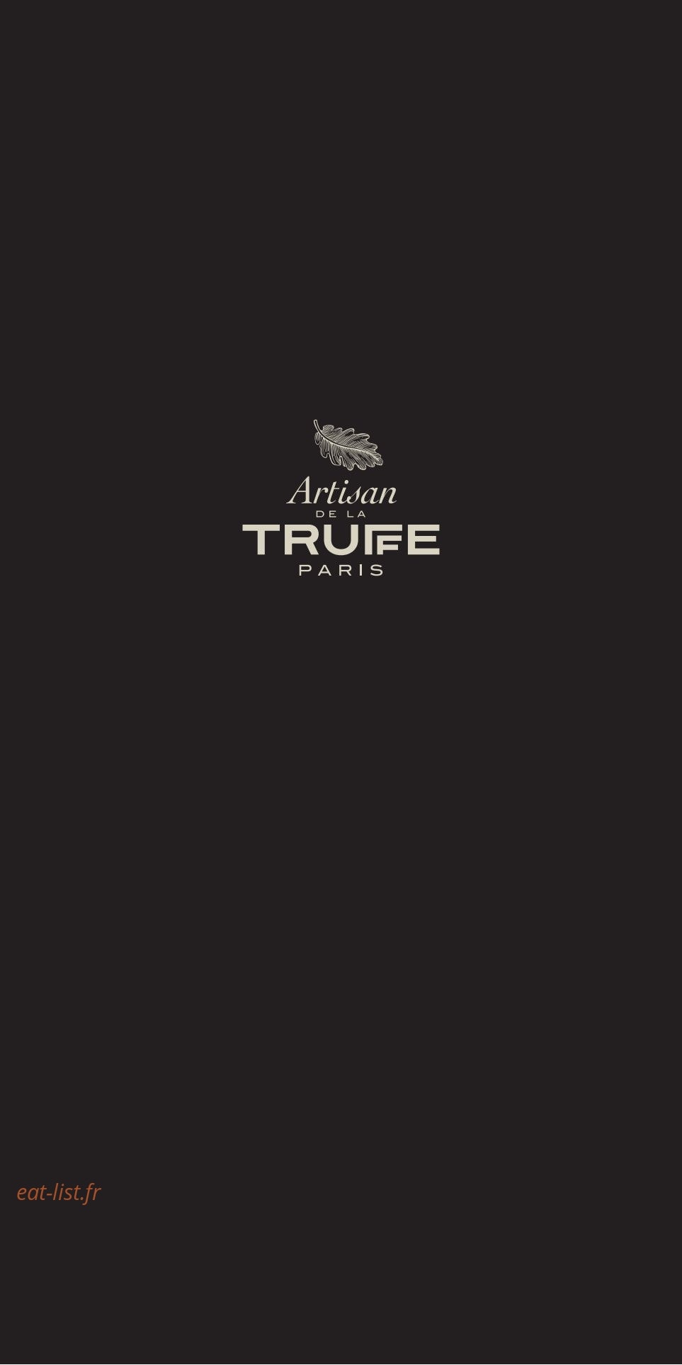 Artisan de la Truffe — carte page 1