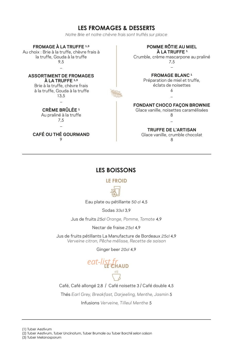 Artisan de la Truffe — carte page 5