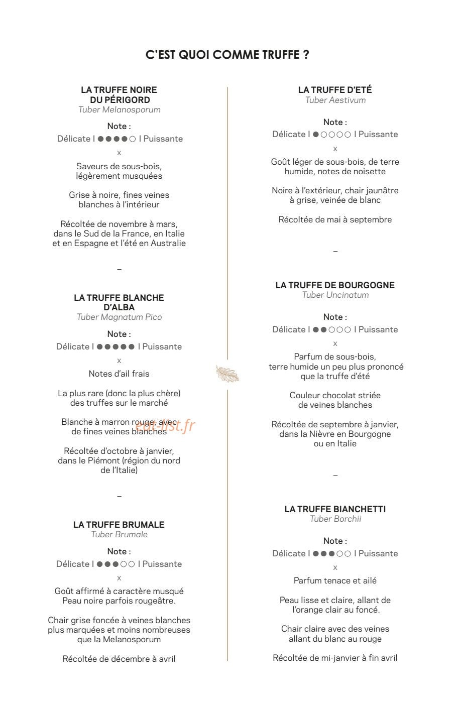 Artisan de la Truffe — carte page 2