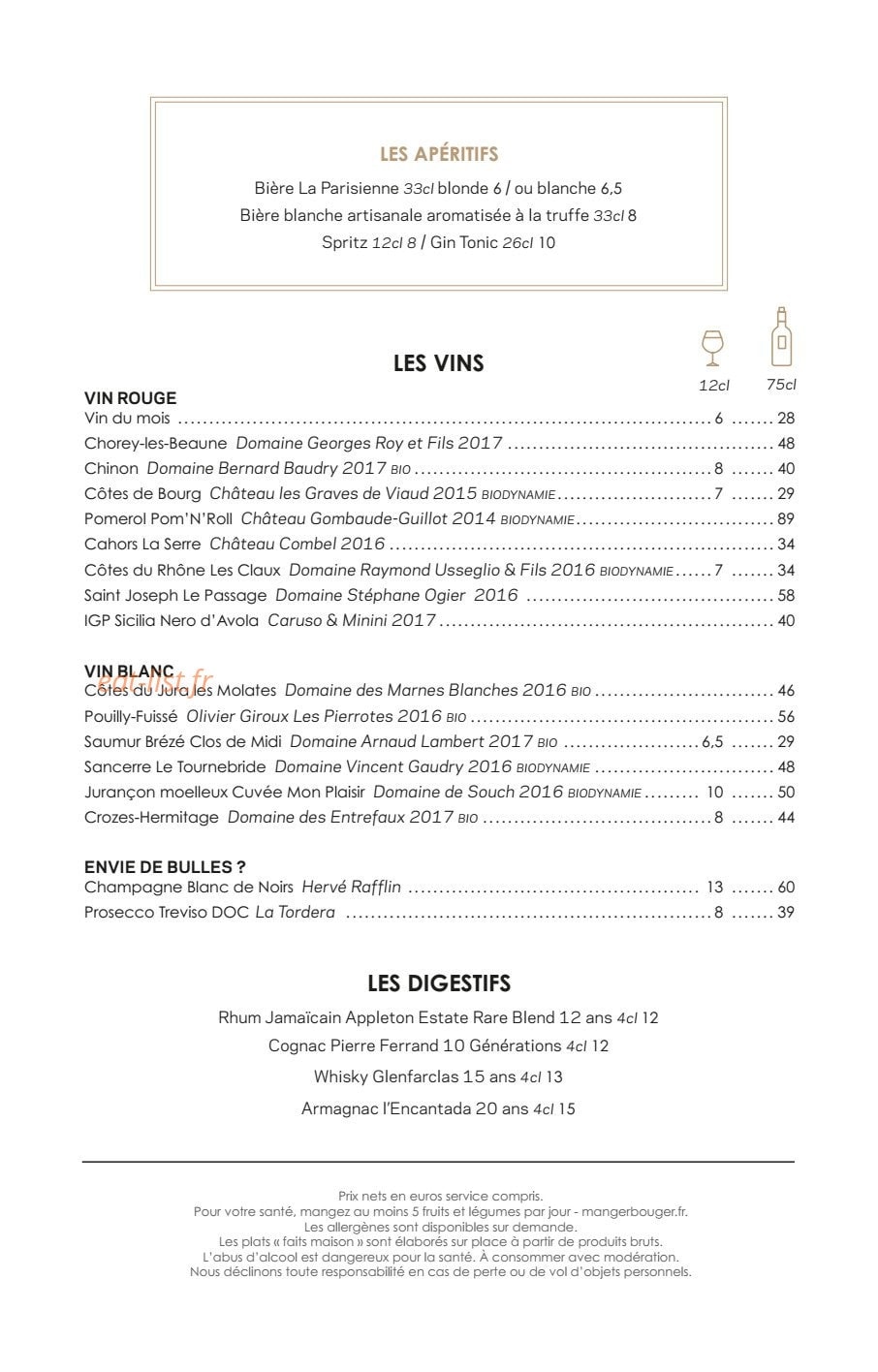 Artisan de la Truffe — carte page 6