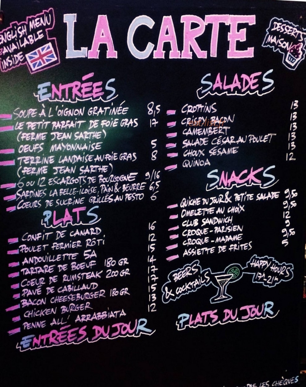 Au Coeur du Marais — carte page 1