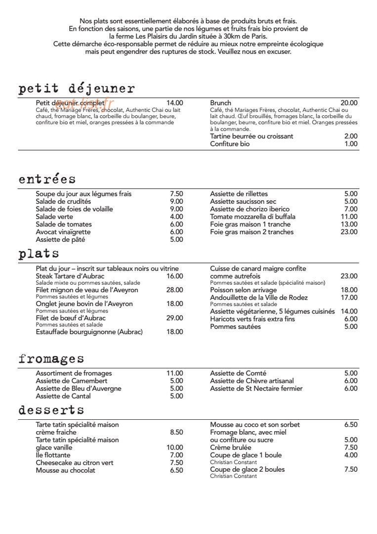 Au Petit Fer à Cheval — carte page 2