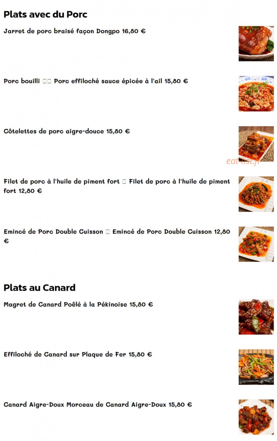 Au piment du centre — carte page 6