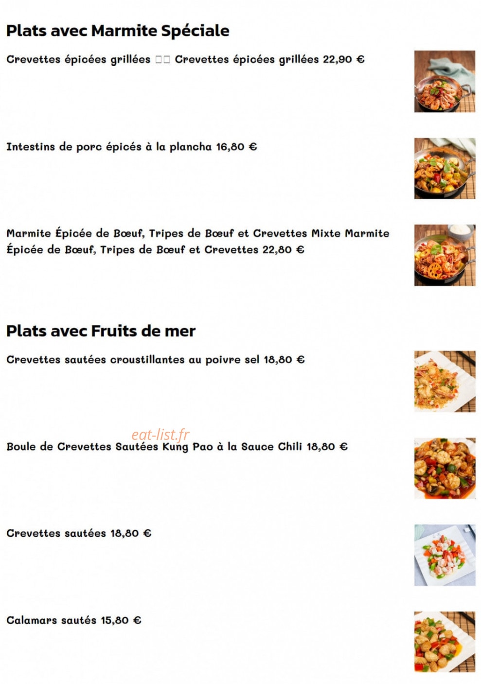 Au piment du centre — carte page 5