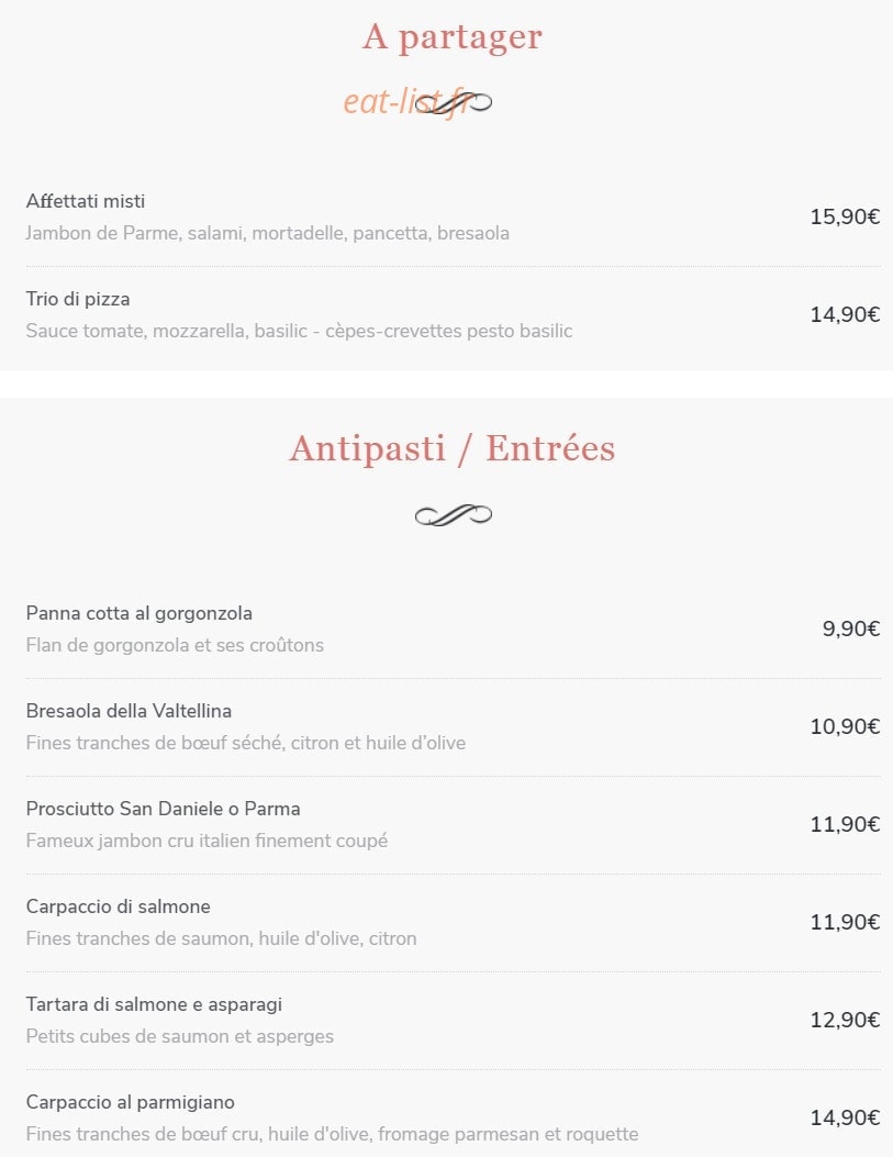 Auberge de venise — carte page 1