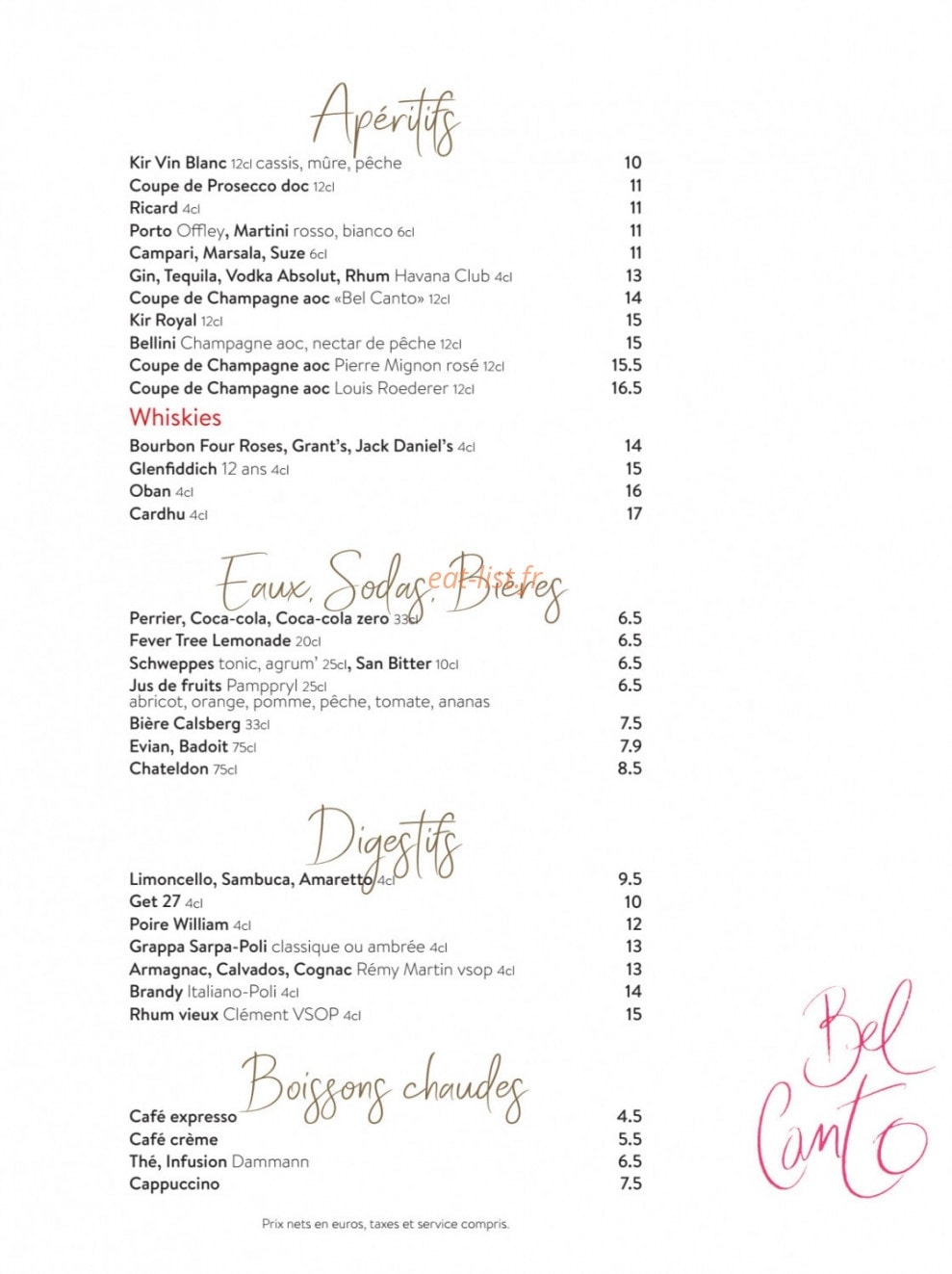 Bel Canto — carte page 2