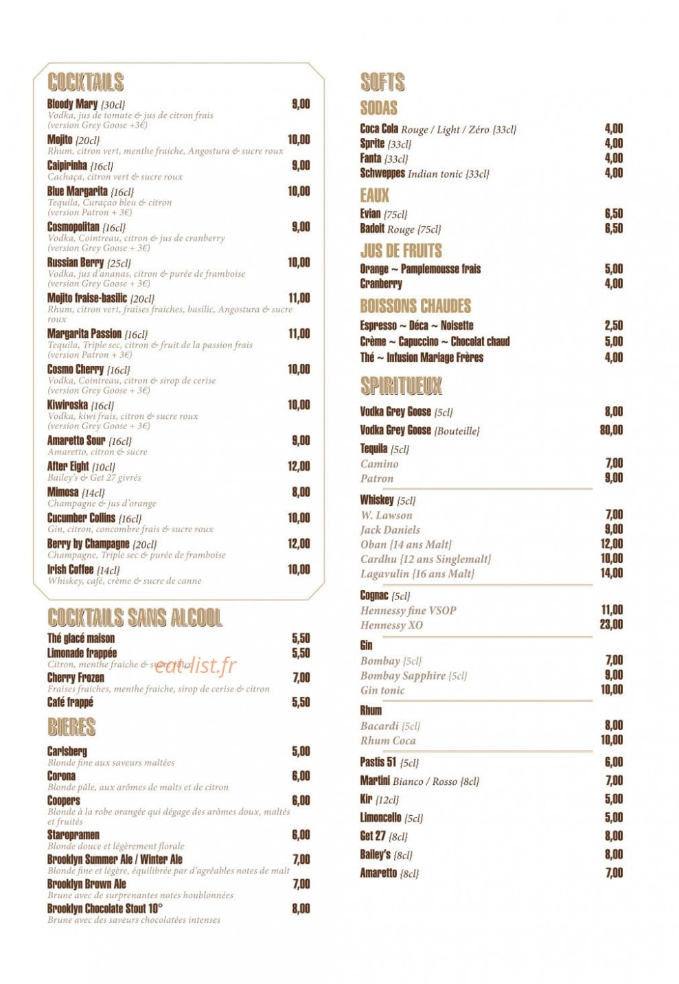 Benedict — carte page 4
