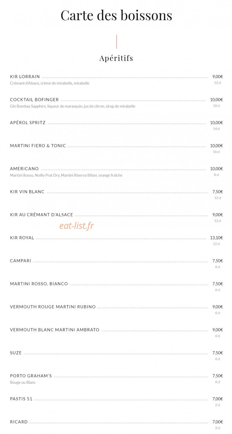 Brasserie Bofinger — carte page 7