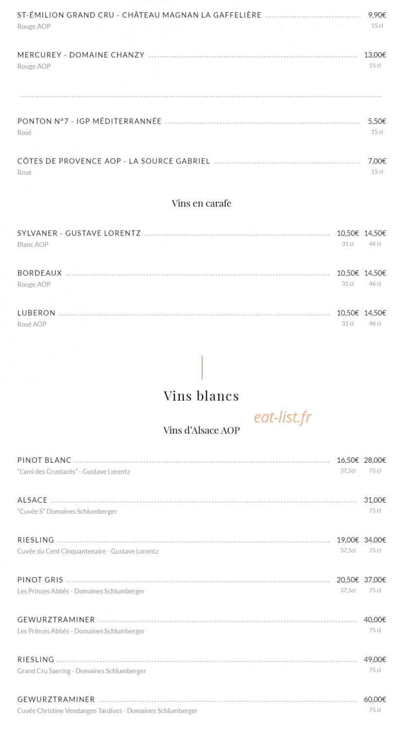 Brasserie Bofinger — carte page 14